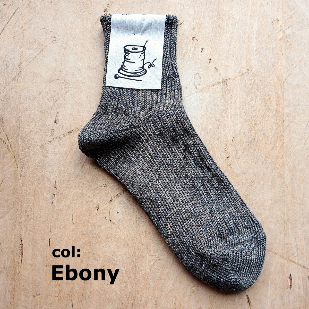 Put on socks(プットオンソックス)"Sun-Kissed" サンキスト リネンリブショートソックス(9 COLOR) オールシーズン快適 天然素材 麻93% メランジカラー ヴィンテージ機 合わせやすい 締め付けにくい 日本製 MADE IN JAPAN