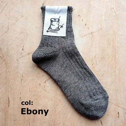 Put on socks(プットオンソックス)"Sun-Kissed" サンキスト リネンリブショートソックス(9 COLOR) オールシーズン快適 天然素材 麻93% メランジカラー ヴィンテージ機 合わせやすい 締め付けにくい 日本製 MADE IN JAPAN