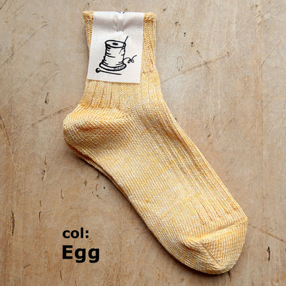 Put on socks(プットオンソックス)"Sun-Kissed" サンキスト リネンリブショートソックス(9 COLOR) オールシーズン快適 天然素材 麻93% メランジカラー ヴィンテージ機 合わせやすい 締め付けにくい 日本製 MADE IN JAPAN