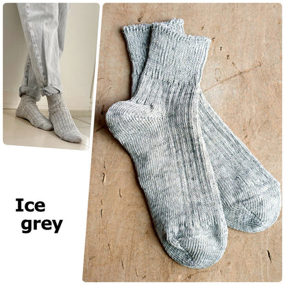 Put on socks(プットオンソックス)"Sun-Kissed" サンキスト リネンリブショートソックス(9 COLOR) オールシーズン快適 天然素材 麻93% メランジカラー ヴィンテージ機 合わせやすい 締め付けにくい 日本製 MADE IN JAPAN