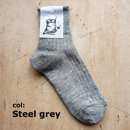 Put on socks(プットオンソックス)"Sun-Kissed" サンキスト リネンリブショートソックス(9 COLOR) オールシーズン快適 天然素材 麻93% メランジカラー ヴィンテージ機 合わせやすい 締め付けにくい 日本製 MADE IN JAPAN