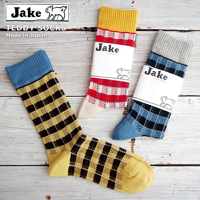 Jake(ジェイク)【Men's メンズ レディース大きめ】French Bull(フレンチブル)No.21-04172テディソックス(3色)【スコティッシュタータンチェック柄 リンキング仕様】