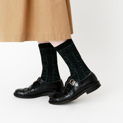 French Bull(フレンチブル)No.11-25264 テラスソックス(3色)【レディース 靴下 日本製 2025-26年秋冬 床のタイルをイメージ メリノウール リサイクルウール ラムウール】