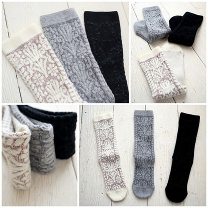 French Bull(フレンチブル)No.11-25264 テラスソックス(3色)【レディース 靴下 日本製 2025-26年秋冬 床のタイルをイメージ メリノウール リサイクルウール ラムウール】