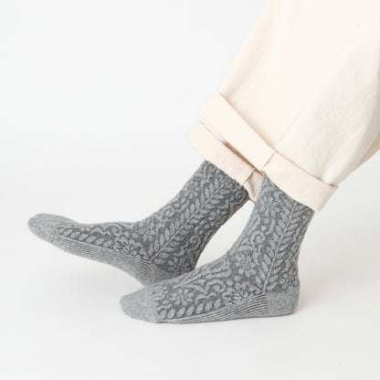 French Bull(フレンチブル)No.11-25264 テラスソックス(3色)【レディース 靴下 日本製 2025-26年秋冬 床のタイルをイメージ メリノウール リサイクルウール ラムウール】