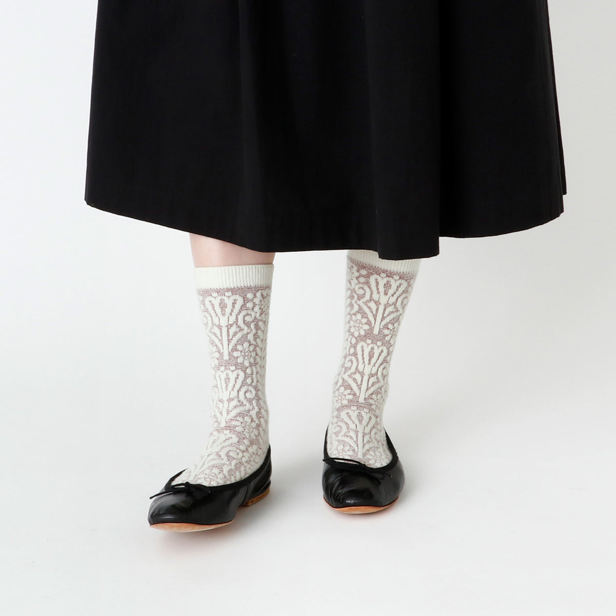 French Bull(フレンチブル)No.11-25264 テラスソックス(3色)【レディース 靴下 日本製 2025-26年秋冬 床のタイルをイメージ メリノウール リサイクルウール ラムウール】