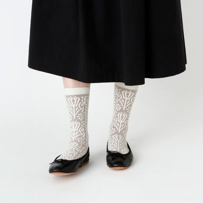 French Bull(フレンチブル)No.11-25264 テラスソックス(3色)【レディース 靴下 日本製 2025-26年秋冬 床のタイルをイメージ メリノウール リサイクルウール ラムウール】