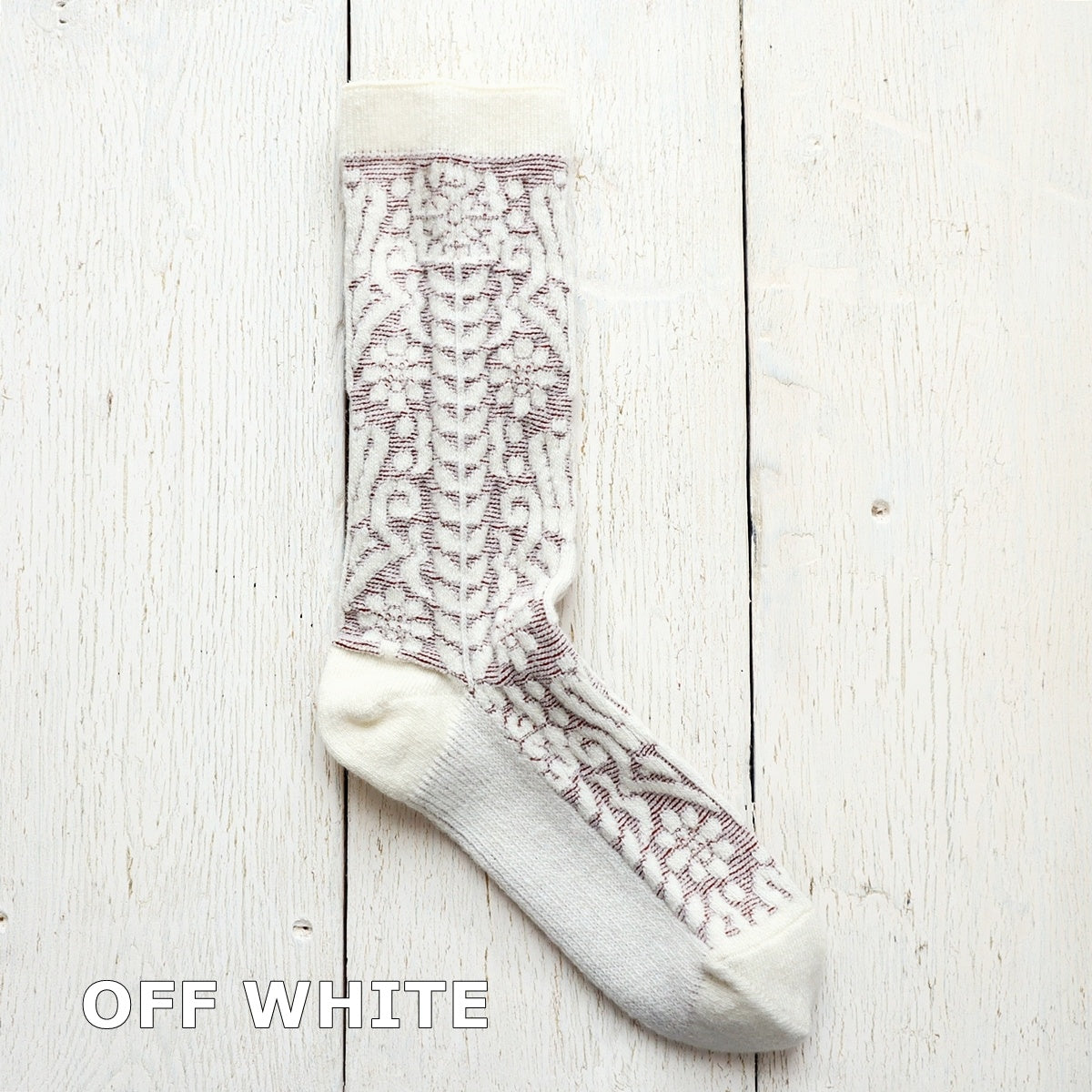 French Bull(フレンチブル)No.11-25264 テラスソックス(3色)【レディース 靴下 日本製 2025-26年秋冬 床のタイルをイメージ メリノウール リサイクルウール ラムウール】