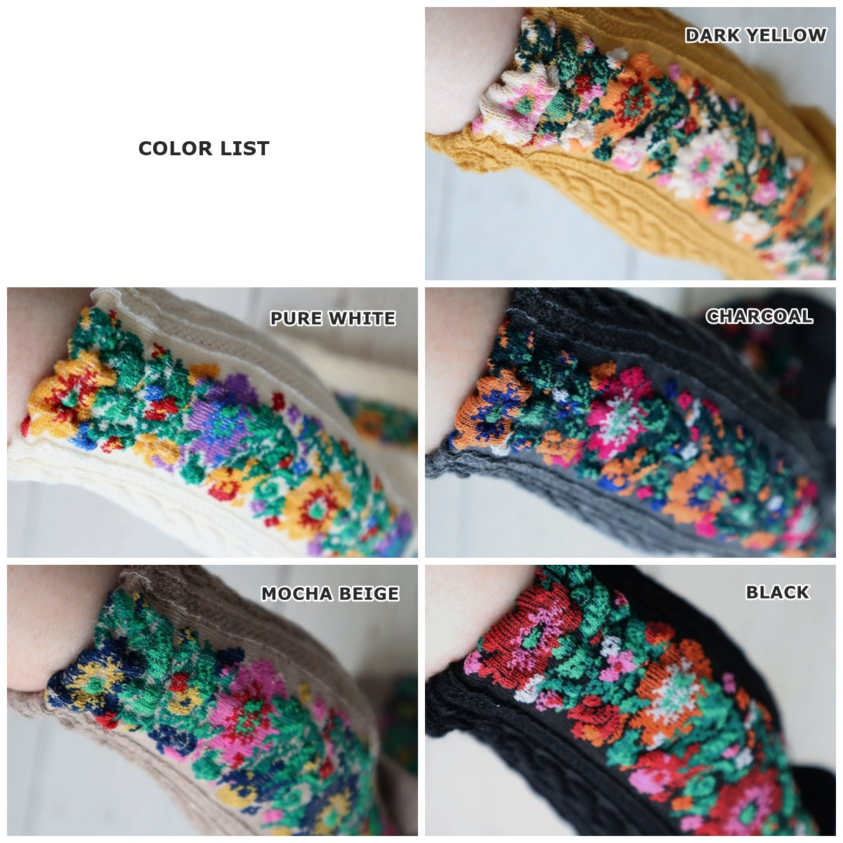 TIROLEAN SOCKS チロリアン柄コットンソックス(5色) 【2025-26年秋冬 数量限定 綿 チロリアンテープ 程良い厚み 凸凹 立体的 フロッキー ワッフル ジャガード編み 韓国】