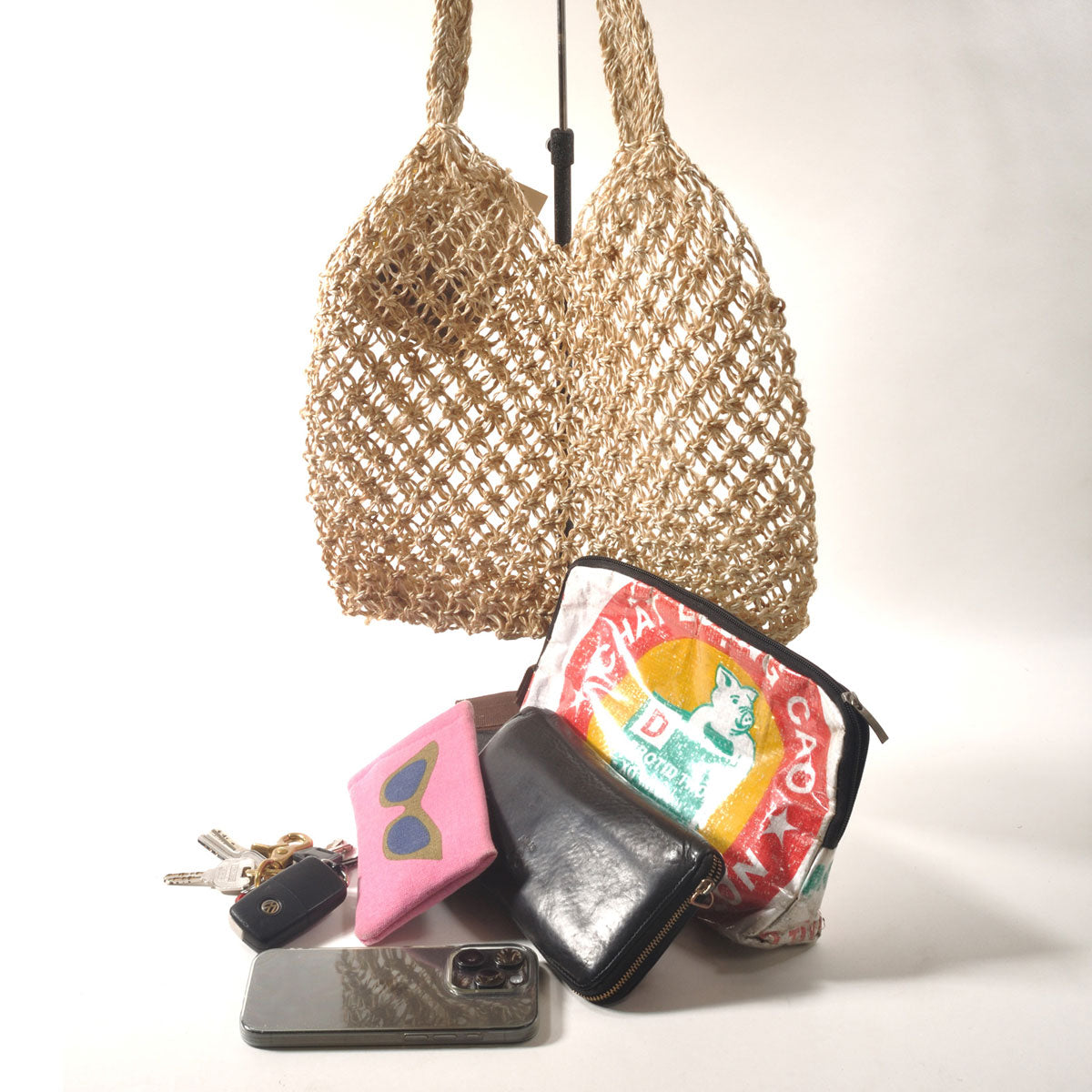 TARANGO(タランゴ)【FAIR TRADE/MADE IN BANGLADESH】ジュートヘンプ マクラメ カラートートバッグ(4色)【フェアトレード/ショルダーバッグ/かごバッグ/エコ/カジュアル/カラフル/エシカル】【手作り/HAND MADE】【少量入荷！送料無料！】