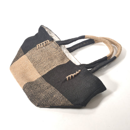 TARANGO(タランゴ) 【FAIR TRADE/MADE IN BANGLADESH】NB-302 JUTE SQUARE TOTE BAG/ジュート スクエアトートバッグ(2色)【フェアトレード/ショルダーバッグ/バケーション/かごバッグ/夏バッグ/エコ】【手作り/HAND MADE】