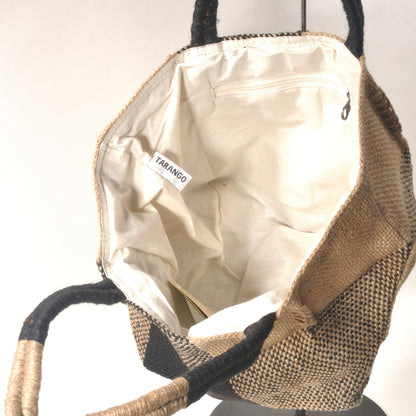 TARANGO(タランゴ) 【FAIR TRADE/MADE IN BANGLADESH】NB-302 JUTE SQUARE TOTE BAG/ジュート スクエアトートバッグ(2色)【フェアトレード/ショルダーバッグ/バケーション/かごバッグ/夏バッグ/エコ】【手作り/HAND MADE】
