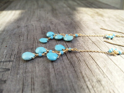 Rafia(ラフィア)Turquoise(ターコイズ)ピアス(アクセサリー/ジュエリー)【天然石】【パワーストーン】【MADE IN USA】