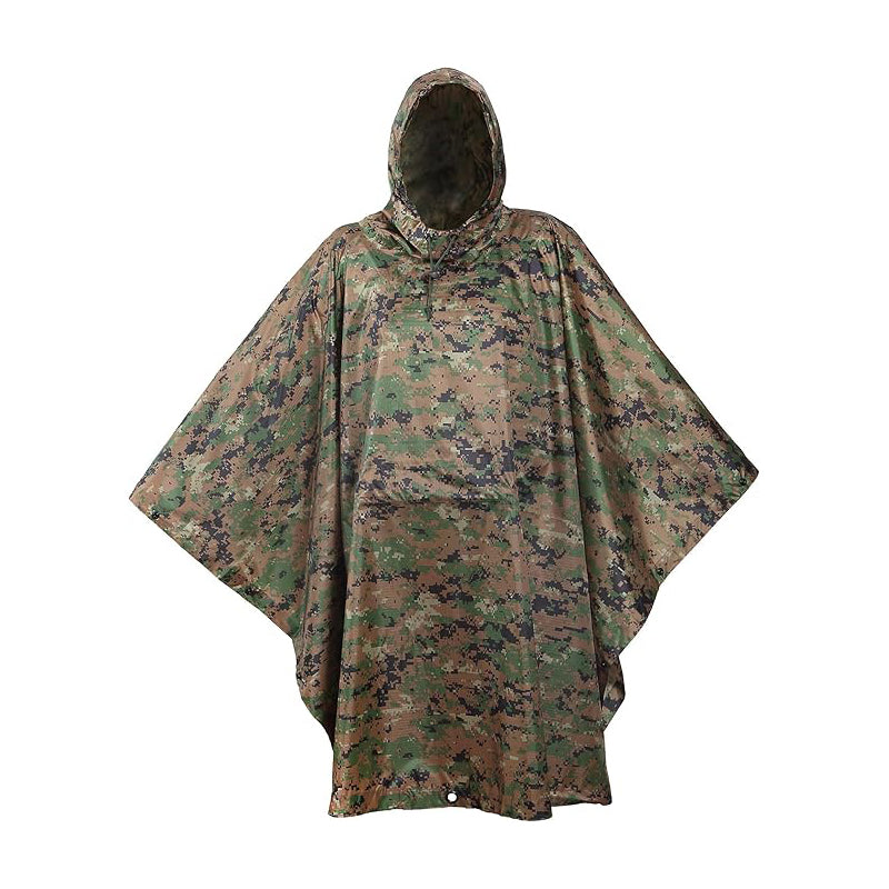 USGI Industries ミリタリースタイル サバイバル レインポンチョ マルチユース リップストップ Military Style Survival Rain Poncho 迷彩 カモフラージュ レインウェア 合羽 防災グッズ
