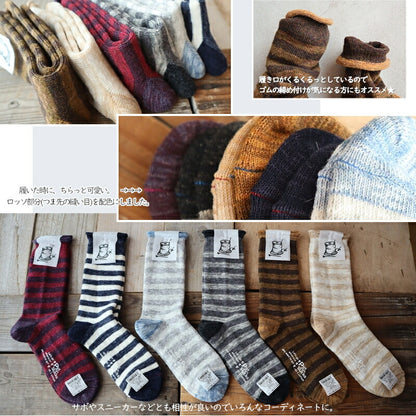 Put on socks(プットオンソックス)"winter marine"ウィンターマリン ラムウール&綿スラブ ボーダーソックス(6 COLOR)【204-25年秋冬☆数量限定生産！】【日本製】