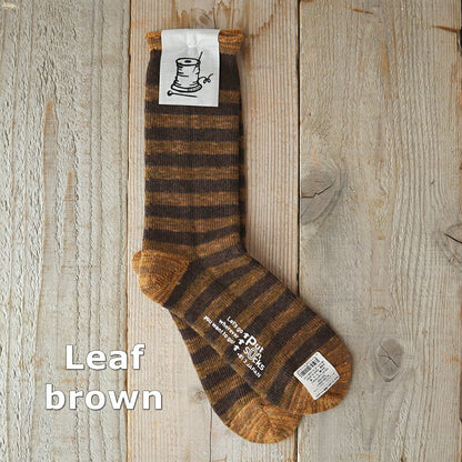 Put on socks(プットオンソックス)"winter marine"ウィンターマリン ラムウール&綿スラブ ボーダーソックス(6 COLOR)【204-25年秋冬☆数量限定生産！】【日本製】